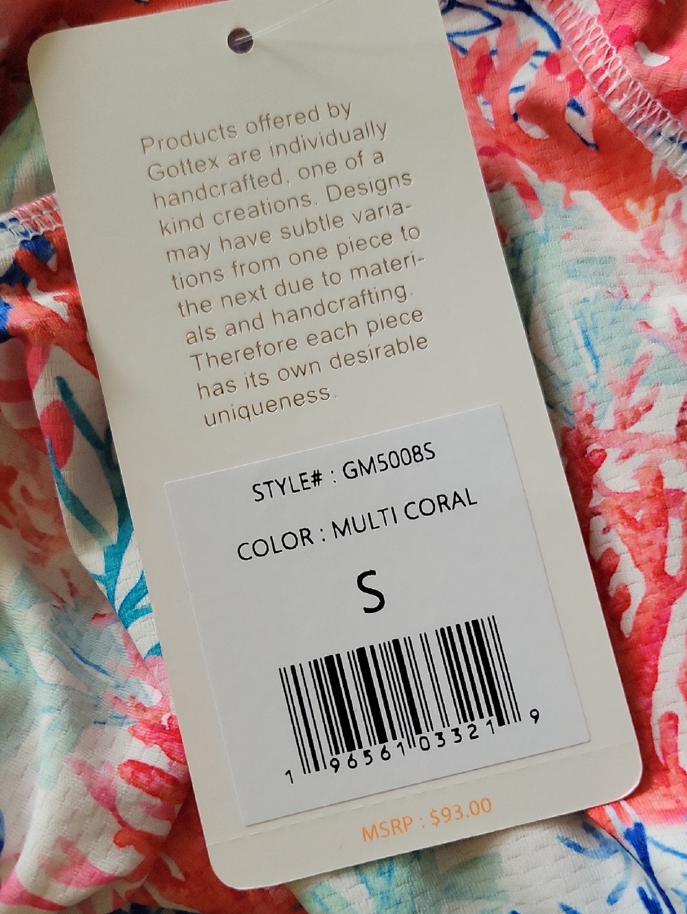 NWT Gottex Skort Multi Coral Print Golf Tennis Ruffle Hem Athletic Cooling SM - Picture 10 of 10